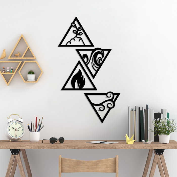 Wallity For Elements Accesorio Decorativo de Pared de Metal Negro (4 Piezas)